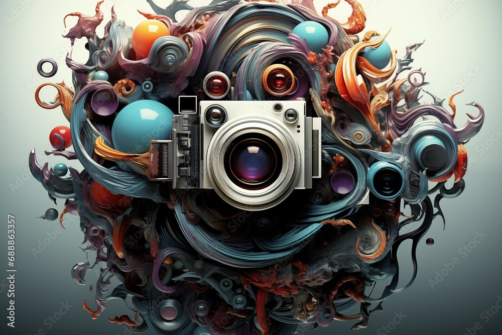 abstract music background and camera