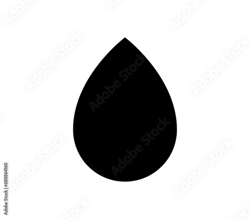 Drop icon. Black drop of water illustration.