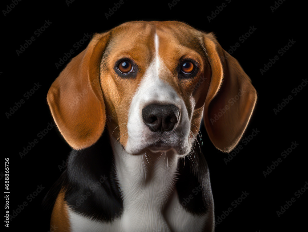 Beagle Dog Studio Shot on Clear Isolated Background, Generative AI