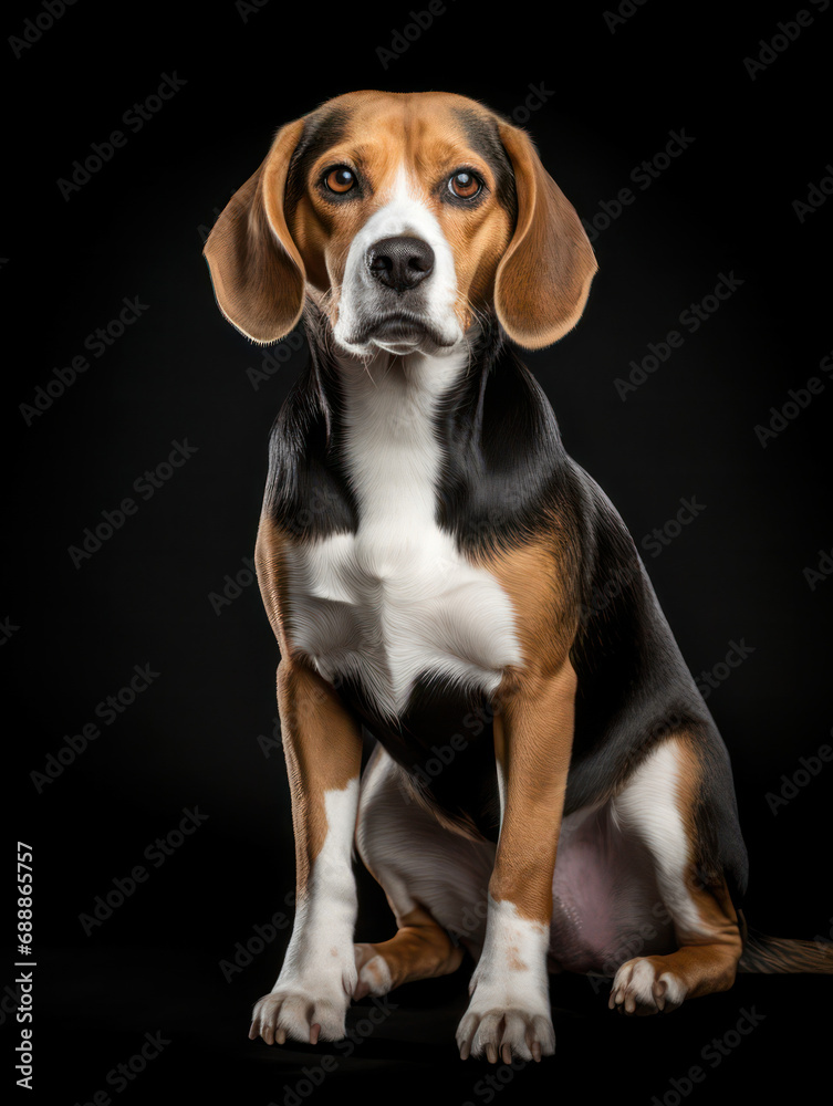 Beagle Dog Studio Shot on Clear Isolated Background, Generative AI Beagle Dog Studio Shot on Clear Isolated Background, Generative AI