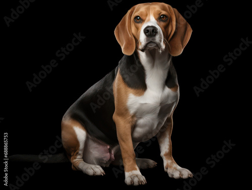 Beagle Dog Studio Shot on Clear Isolated Background, Generative AI