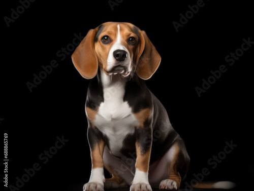 Beagle Dog Studio Shot on Clear Isolated Background  Generative AI