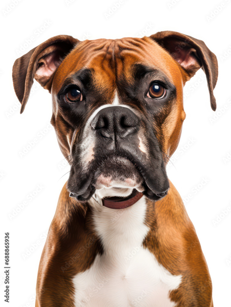Boxer Dog Studio Shot on Clear Isolated Background, Generative AI Boxer Dog Studio Shot on Clear Isolated Background, Generative AI