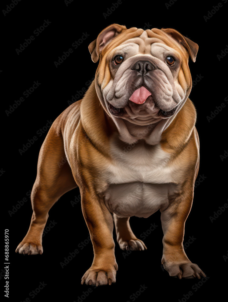 Bulldog Studio Shot on Clear Isolated Background, Generative AI Bulldog Studio Shot on Clear Isolated Background, Generative AI
