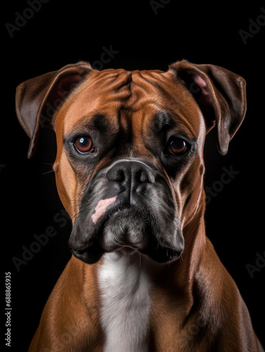 Boxer Dog Studio Shot on Clear Isolated Background  Generative AI