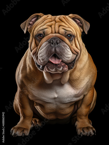 Obraz na płótnie Bulldog Studio Shot on Clear Isolated Background, Generative AI w salonie