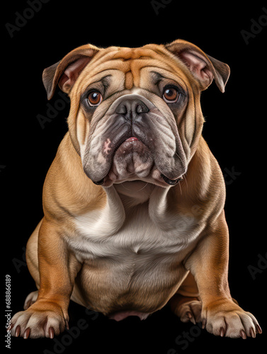 Bulldog Studio Shot on Clear Isolated Background  Generative AI