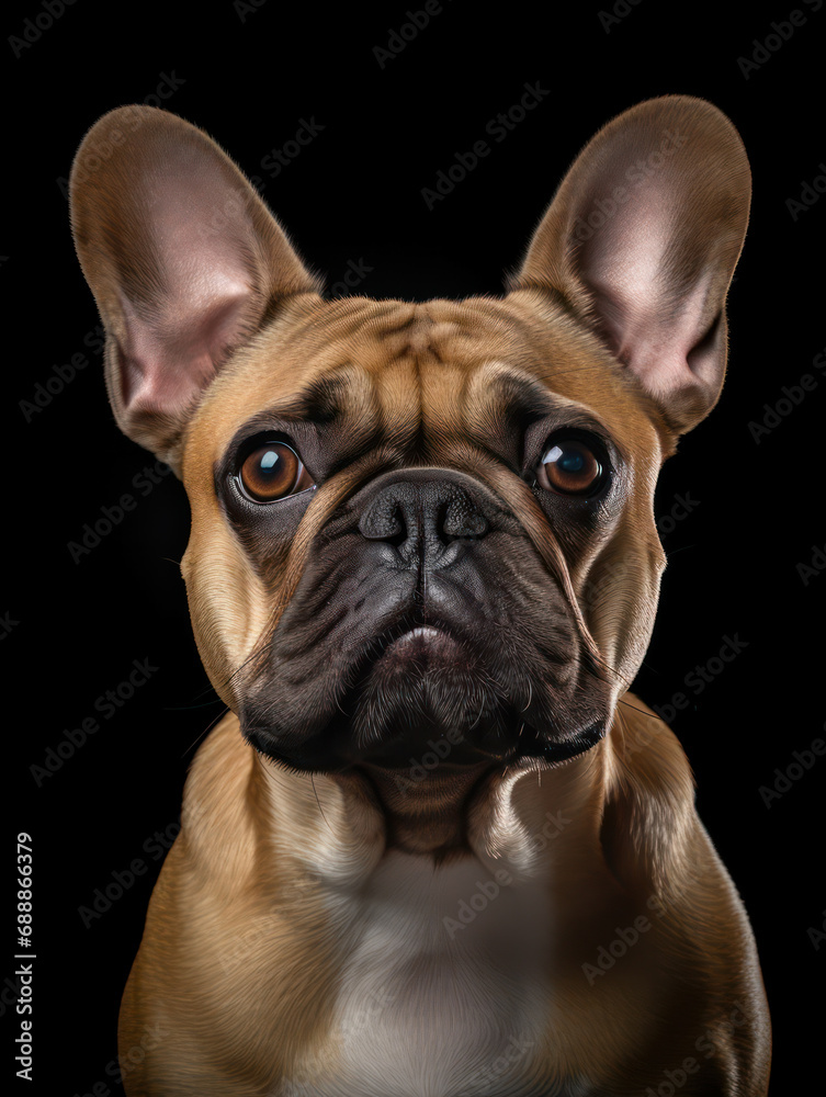 French Bulldog Studio Shot on Clear Isolated Background, Generative AI