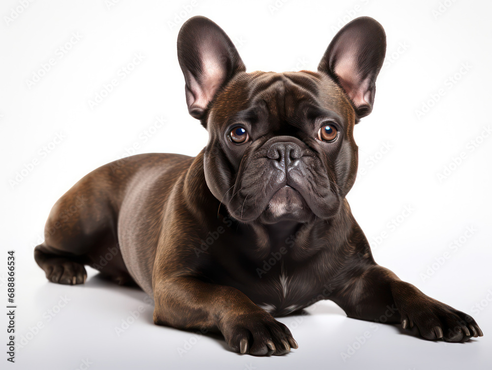 French Bulldog Studio Shot on Clear Isolated Background, Generative AI French Bulldog Studio Shot on Clear Isolated Background, Generative AI