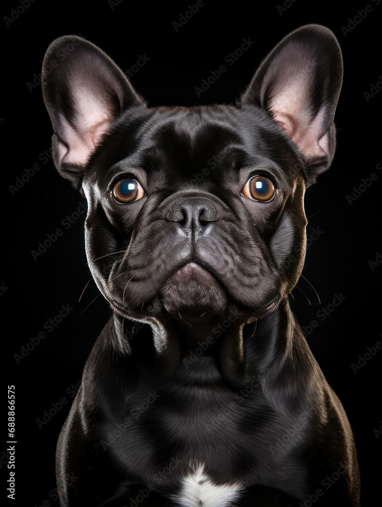 French Bulldog Studio Shot on Clear Isolated Background, Generative AI