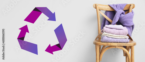 Wooden chair with knitted s...