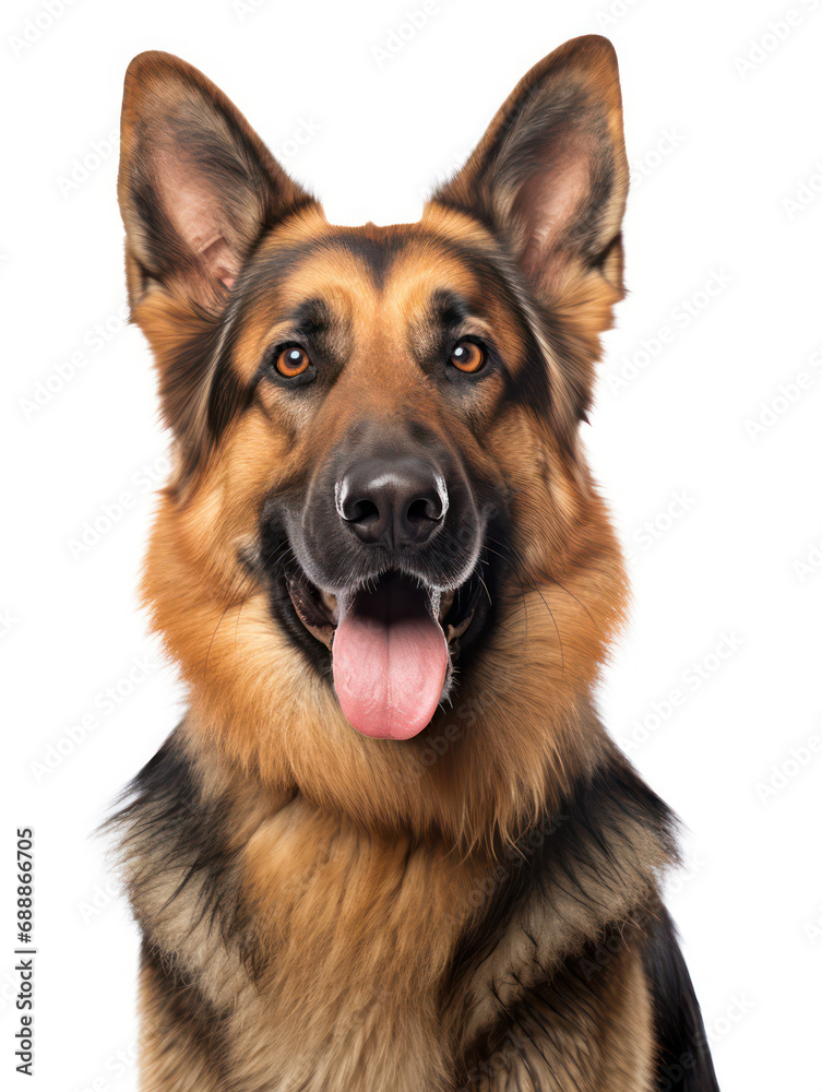 German Shepherd Dog Studio Shot on Clear Isolated Background, Generative AI