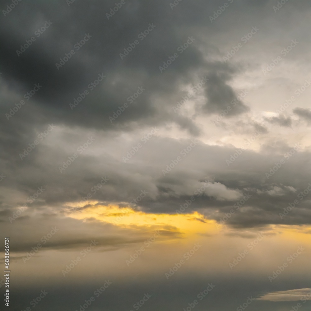 Obraz premium light grey dramatic night sky with yellow color