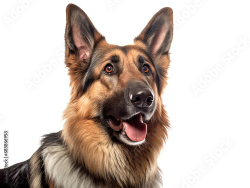 German Shepherd Dog Studio Shot on Clear Isolated Background, Generative AI