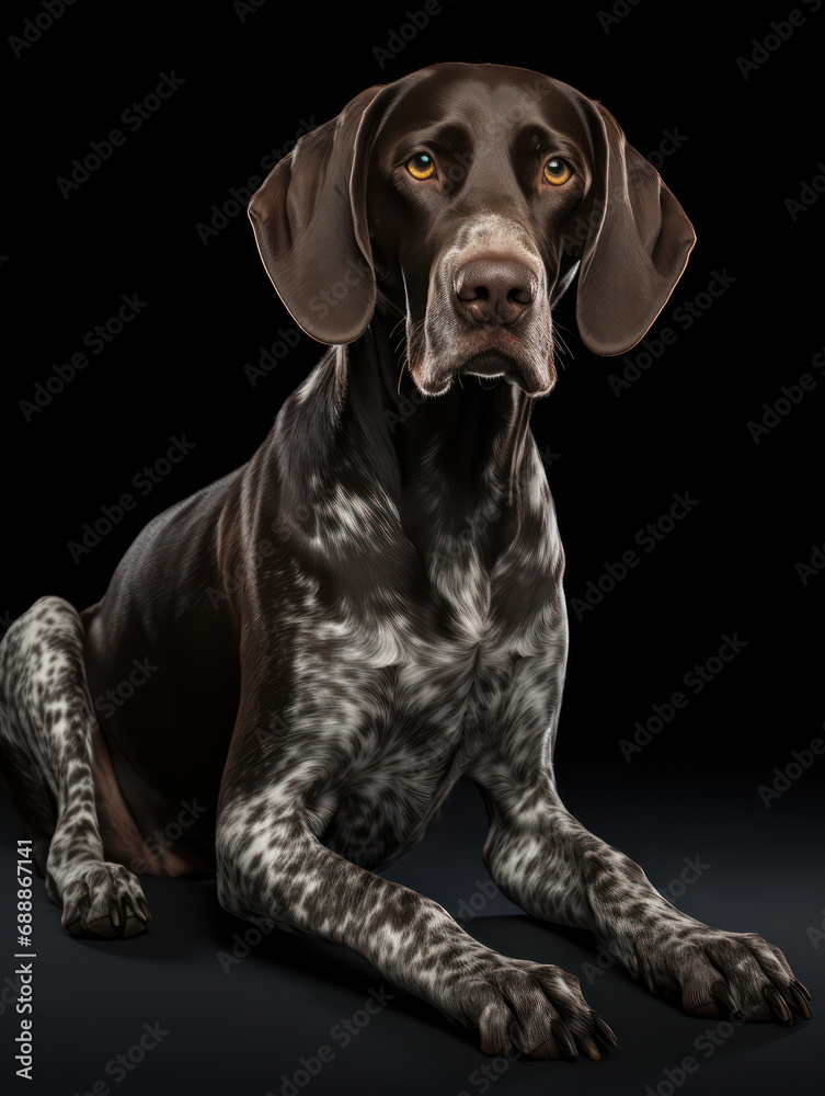 German Shorthaired Pointer Dog Studio Shot on Clear Isolated Background, Generative AI