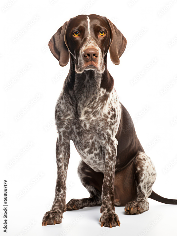 German Shorthaired Pointer Dog Studio Shot on Clear Isolated Background, Generative AI