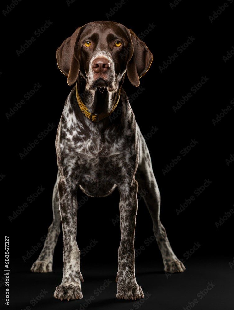 German Shorthaired Pointer Dog Studio Shot on Clear Isolated Background, Generative AI