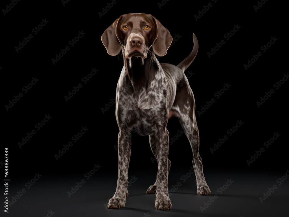 German Shorthaired Pointer Dog Studio Shot on Clear Isolated Background, Generative AI