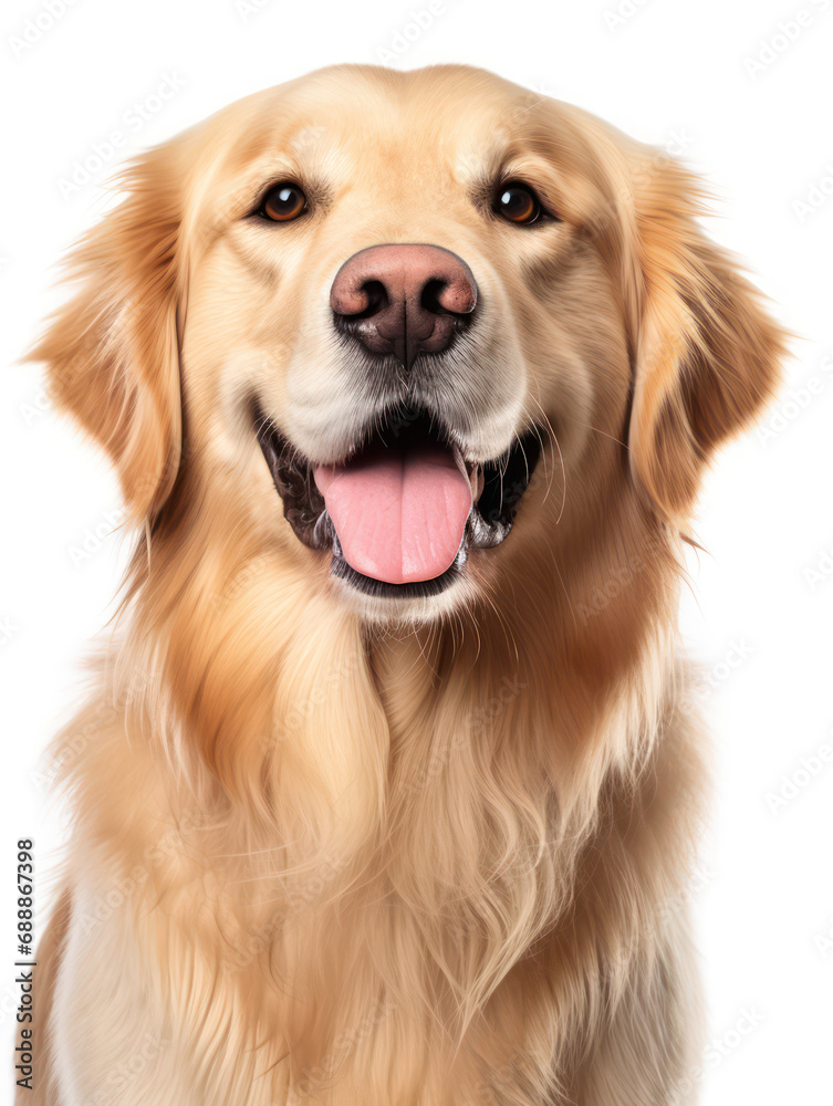 Golden Retriever Dog Studio Shot on Clear Isolated Background, Generative AI