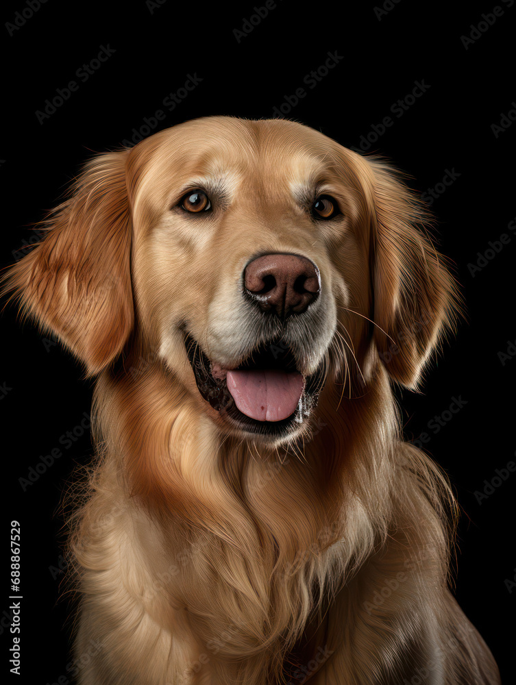 Golden Retriever Dog Studio Shot on Clear Isolated Background, Generative AI Golden Retriever Dog Studio Shot on Clear Isolated Background, Generative AI