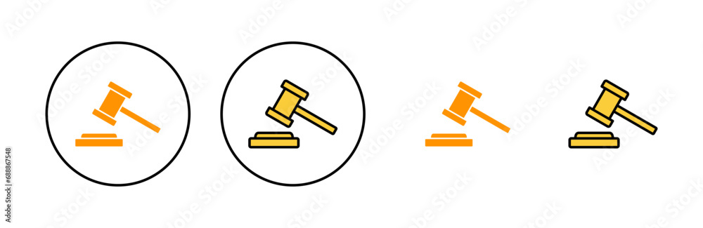 Gavel icon set for web and mobile app. judge gavel sign and symbol. law icon. auction hammer Gavel icon set for web and mobile app. judge gavel sign and symbol. law icon. auction hammer