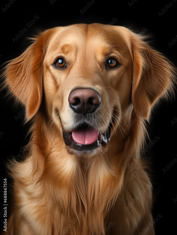 Golden Retriever Dog Studio Shot on Clear Isolated Background, Generative AI