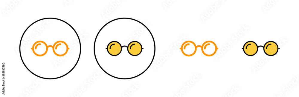 Glasses icon set for web and mobile app. Glasses sign and symbol Glasses icon set for web and mobile app. Glasses sign and symbol