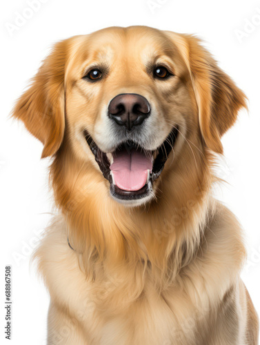 Golden Retriever Dog Studio Shot on Clear Isolated Background, Generative AI © Vig