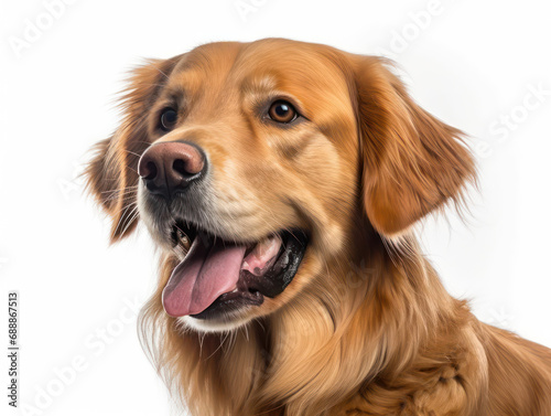 Golden Retriever Dog Studio Shot on Clear Isolated Background, Generative AI