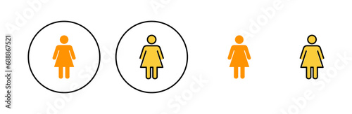 Female icon set for web and mobile app. woman sign and symbol