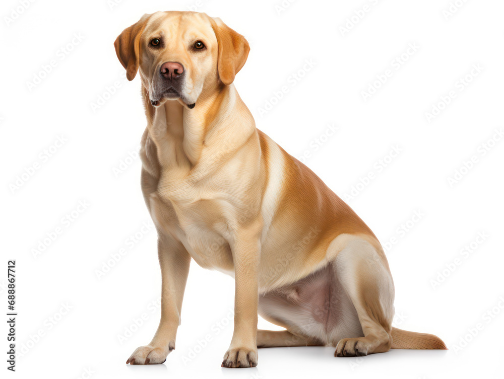 Labrador Retriever Dog Studio Shot on Clear Isolated Background, Generative AI Labrador Retriever Dog Studio Shot on Clear Isolated Background, Generative AI