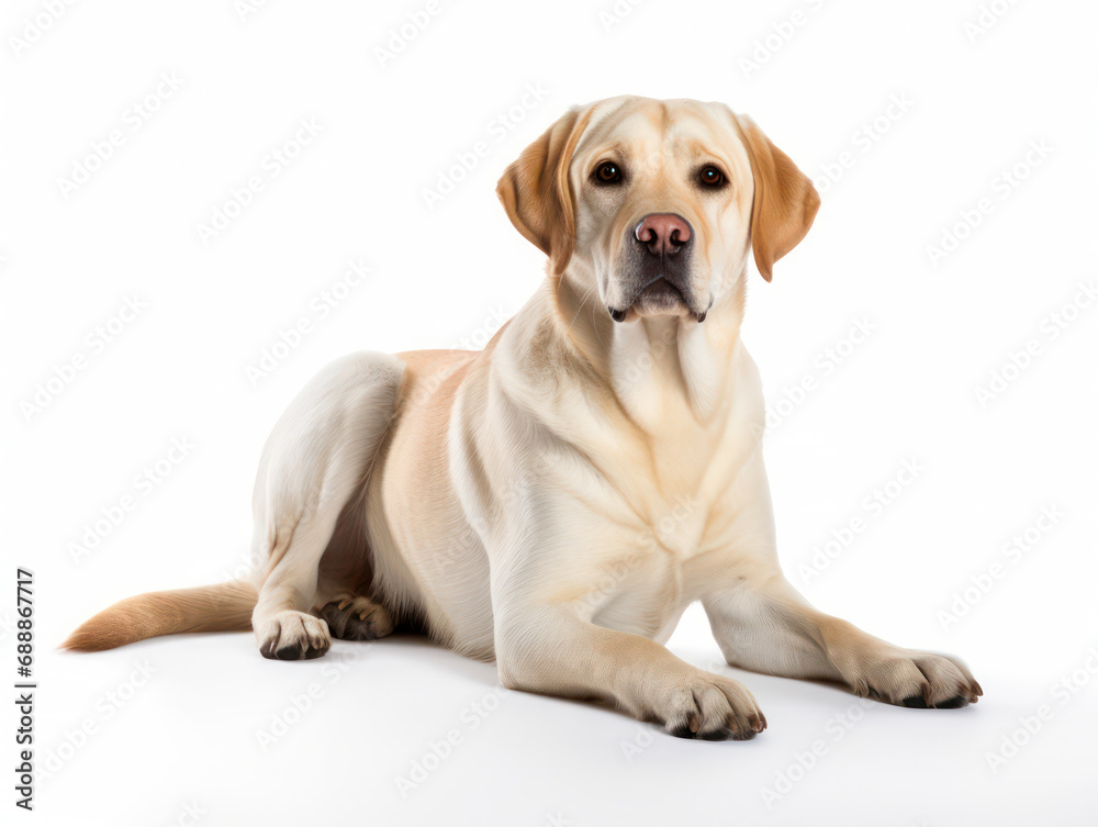 Labrador Retriever Dog Studio Shot on Clear Isolated Background, Generative AI