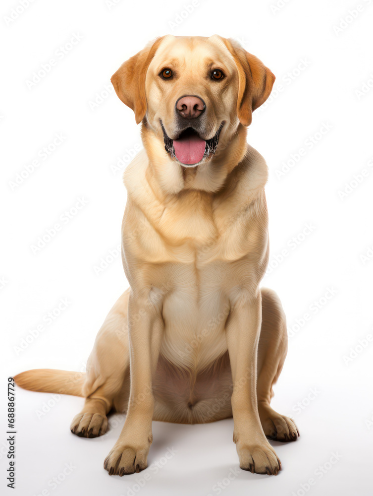 Labrador Retriever Dog Studio Shot on Clear Isolated Background, Generative AI Labrador Retriever Dog Studio Shot on Clear Isolated Background, Generative AI
