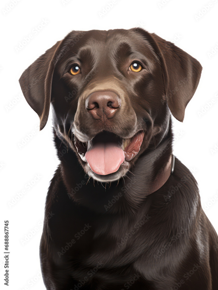 Labrador Retriever Dog Studio Shot on Clear Isolated Background, Generative AI