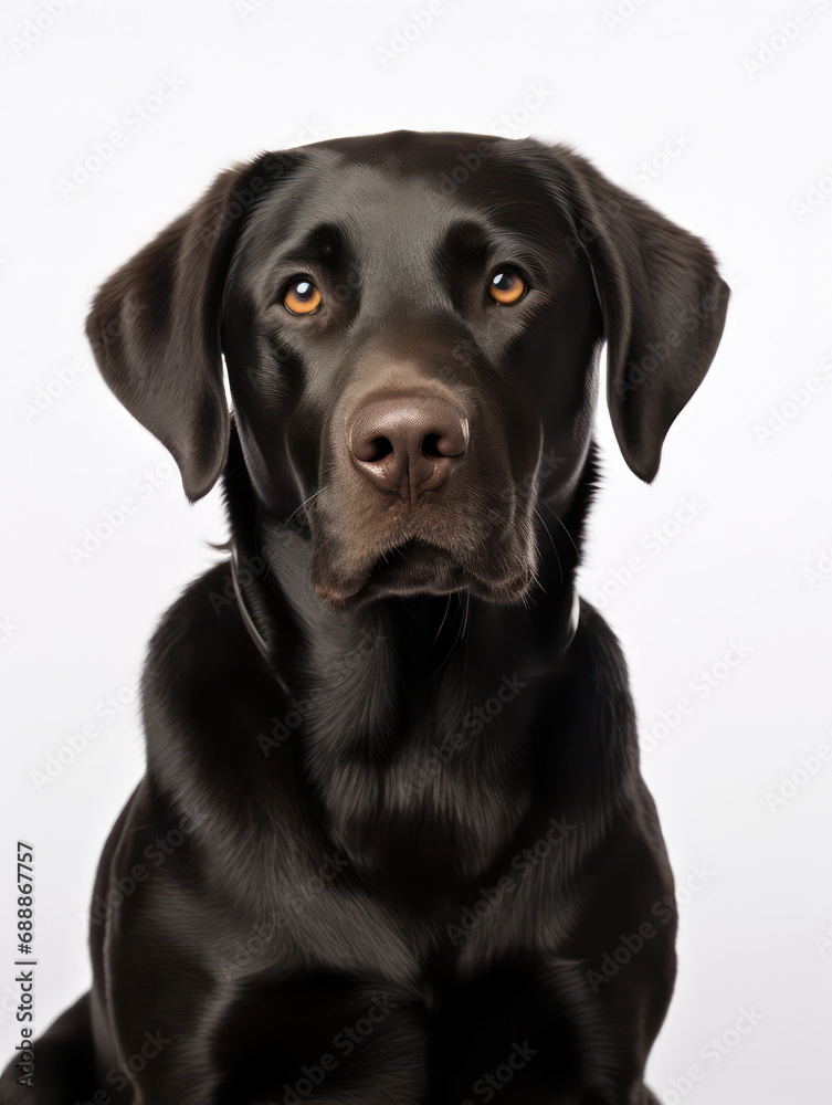 Labrador Retriever Dog Studio Shot on Clear Isolated Background, Generative AI