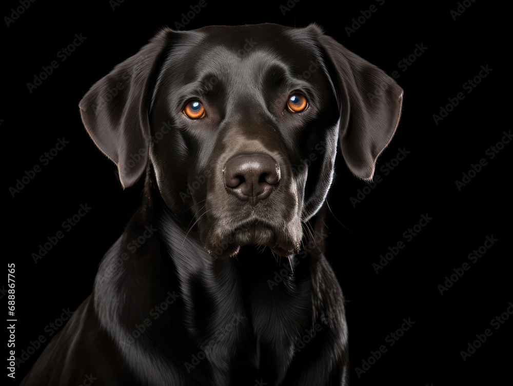 Labrador Retriever Dog Studio Shot on Clear Isolated Background, Generative AI