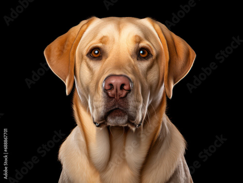 Labrador Retriever Dog Studio Shot on Clear Isolated Background, Generative AI