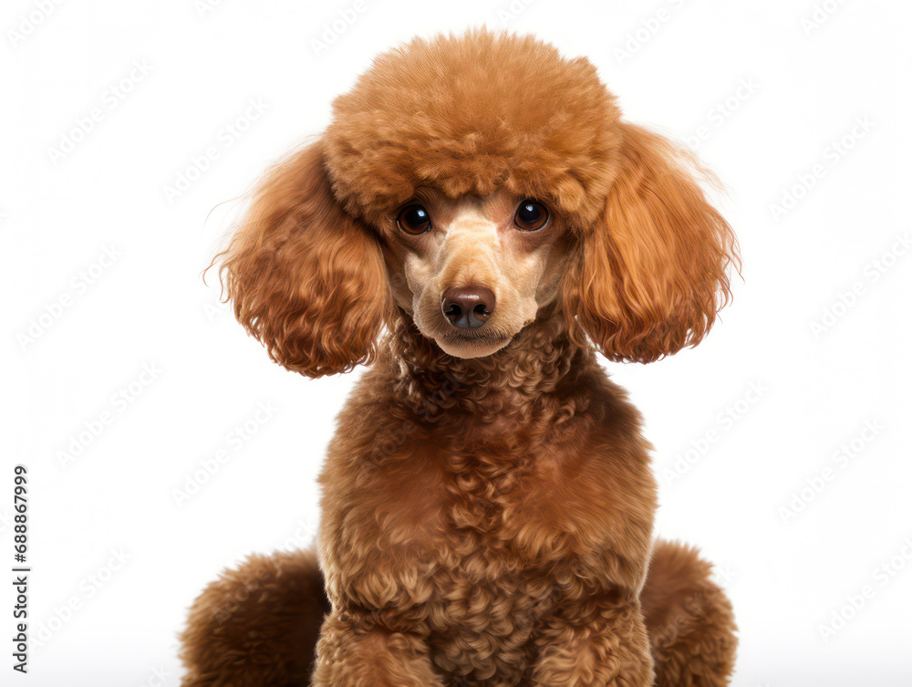 Poodle Dog Studio Shot on Clear Isolated Background, Generative AI Poodle Dog Studio Shot on Clear Isolated Background, Generative AI