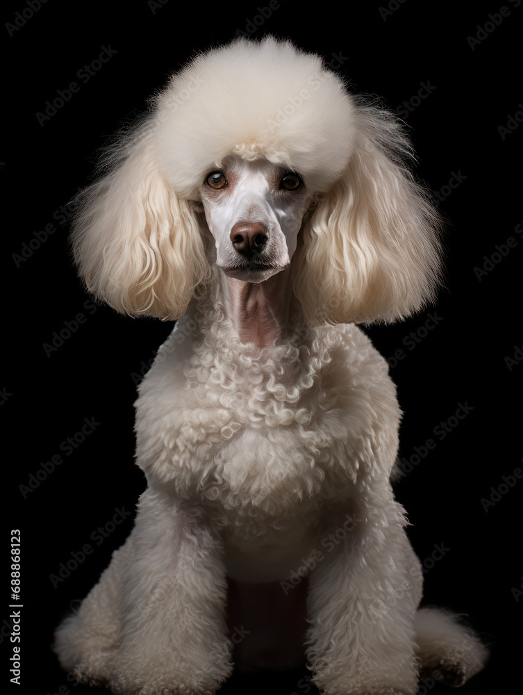 Poodle Dog Studio Shot on Clear Isolated Background, Generative AI