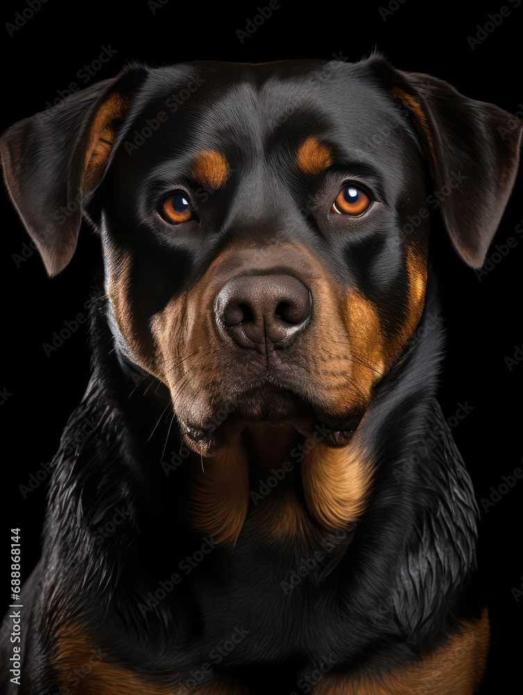 Rottweiler Studio Shot on Clear Isolated Background, Generative AI Rottweiler Studio Shot on Clear Isolated Background, Generative AI