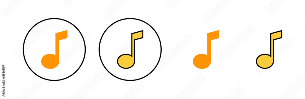 Music icon set for web and mobile app. note music sign and symbol Music icon set for web and mobile app. note music sign and symbol