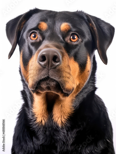 Rottweiler Studio Shot on Clear Isolated Background  Generative AI