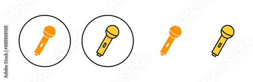 Microphone icon set for web and mobile app. karaoke sign and symbol