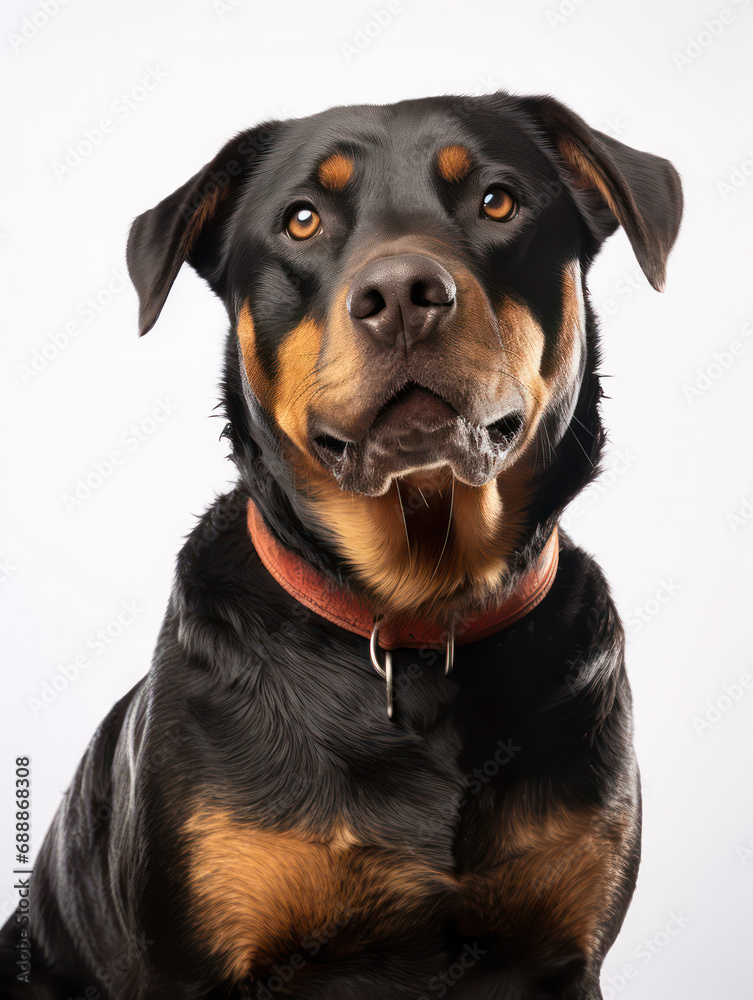 Rottweiler Studio Shot on Clear Isolated Background, Generative AI