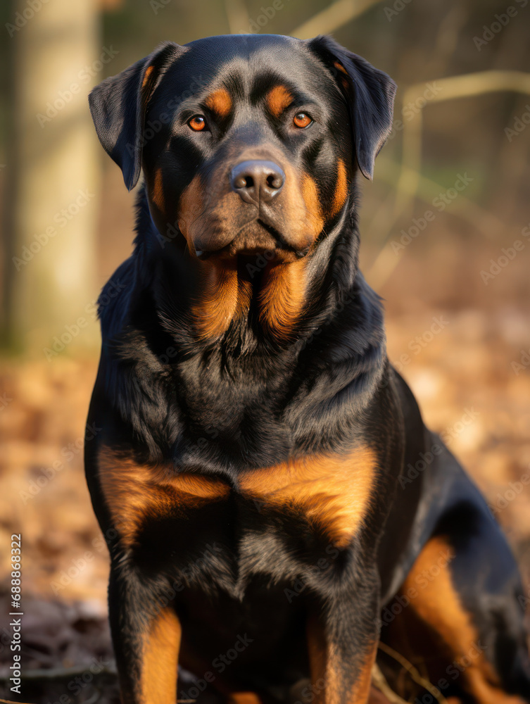 Rottweiler Studio Shot on Clear Isolated Background, Generative AI