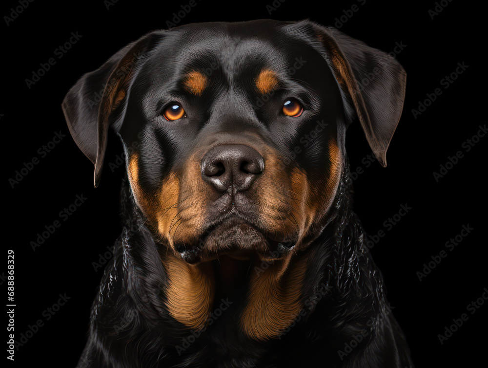 Rottweiler Studio Shot on Clear Isolated Background, Generative AI