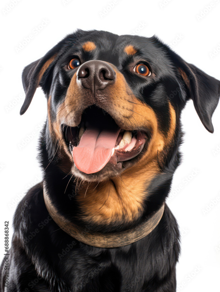 Rottweiler Studio Shot on Clear Isolated Background, Generative AI