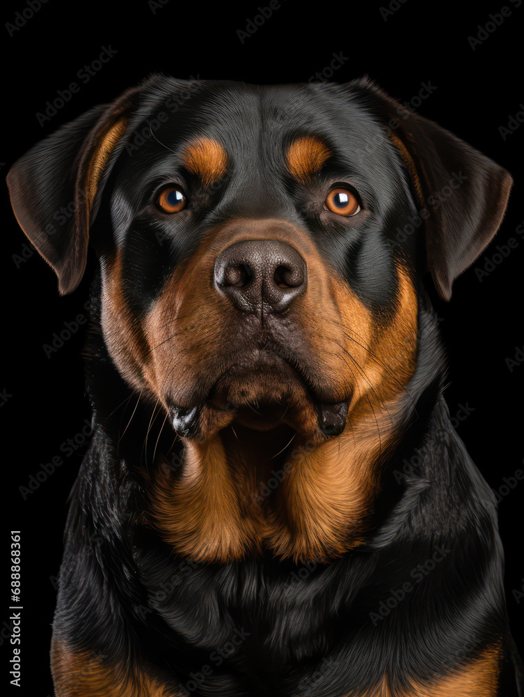 Rottweiler Studio Shot on Clear Isolated Background, Generative AI Rottweiler Studio Shot on Clear Isolated Background, Generative AI