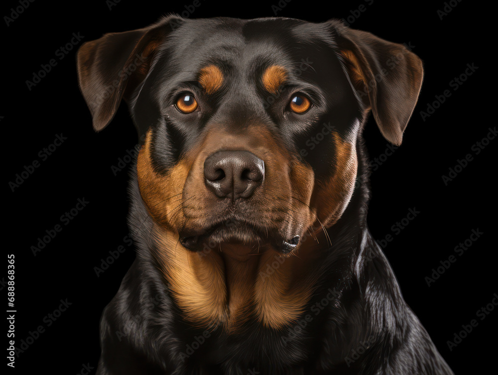 Rottweiler Studio Shot on Clear Isolated Background, Generative AI Rottweiler Studio Shot on Clear Isolated Background, Generative AI