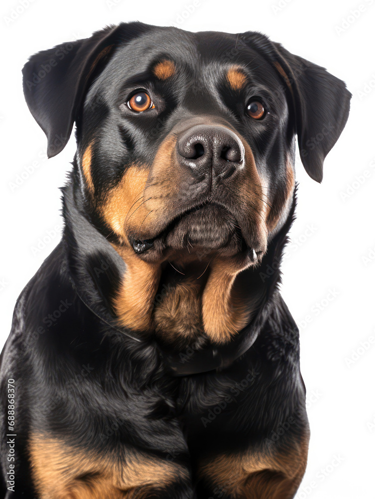 Rottweiler Studio Shot on Clear Isolated Background, Generative AI